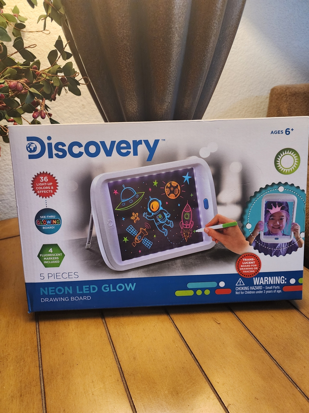 Discovery Neon LED Glow Drawing Board - White